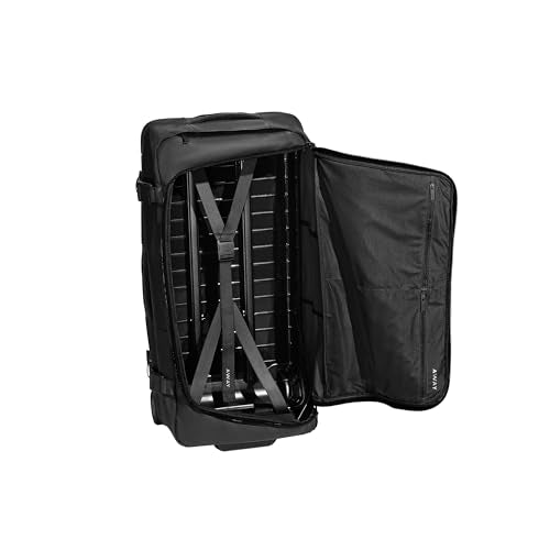 Away Active Rolling Duffle 85L - Large Travel Duffle Bag with Wheels, Durable Checked Luggage Suitcase for Men & Women, Foldable Weekender Bag, Jet Black