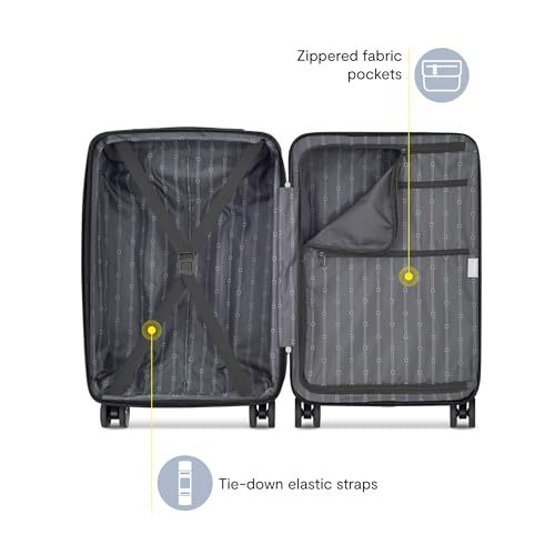 DELSEY PARIS Margot Hardside Luggage, Dual Wheel Spinners for Smooth Travel, Expandable with Spacious & Organizable compartments, Men and Women, Gold, Carry-On 20-Inch