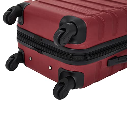 Wrangler 4 Piece Miami Luggage and Packing Cubes Set, Red
