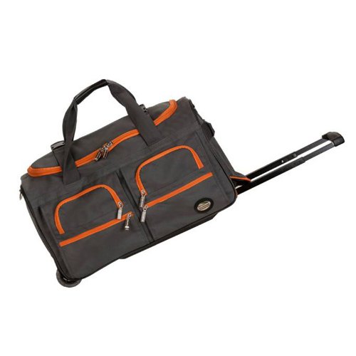 Rockland Deluxe 22" Carry-On Rolling Duffel Bag - Charcoal