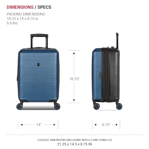 SwissGear Duet Hardside Expandable Luggage with Spinner Wheels, Navy/Black, 3-Piece Set (19/24/28)