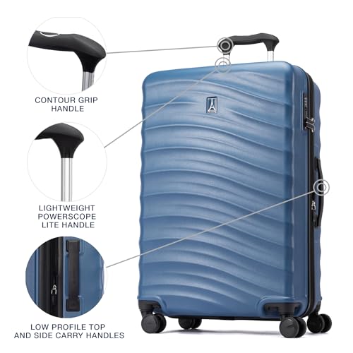 Travelpro Maxlite Air V2 Hardside Expandable Checked Luggage, 8 Spinner Wheels, Lightweight Hard Shell Suitcase, TSA lock, Ensign Blue, Checked Medium 25-Inch