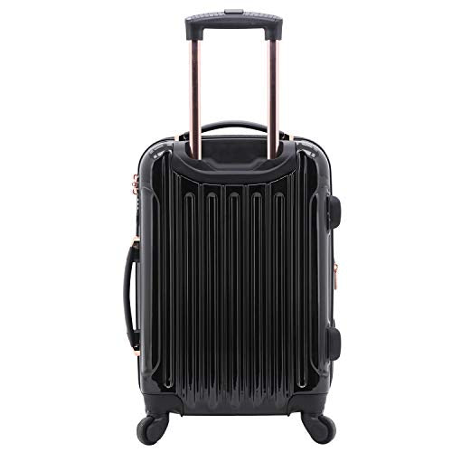 kensie 3 Piece "Alma" Light Metallic Style TSA-Lock Spinner Luggage Set, Midnight Black Option