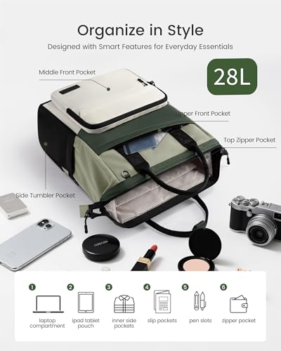 LOVEVOOK Laptop Backpack for Women, 15.6 Inch Travel Backpack for Work College Business, Water Resistant Teacher Nurse Bag with Large Capacity, School Bookbag Bags Cute Daypack for Woman Girls