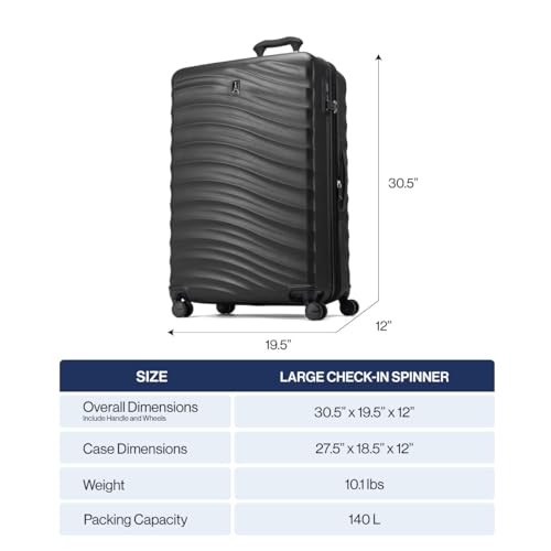 Travelpro Maxlite Air V2 Hardside Expandable Checked Luggage, 8 Spinner Wheels, Lightweight Hard Shell Suitcase, TSA lock, Black, Checked Large 28-Inch