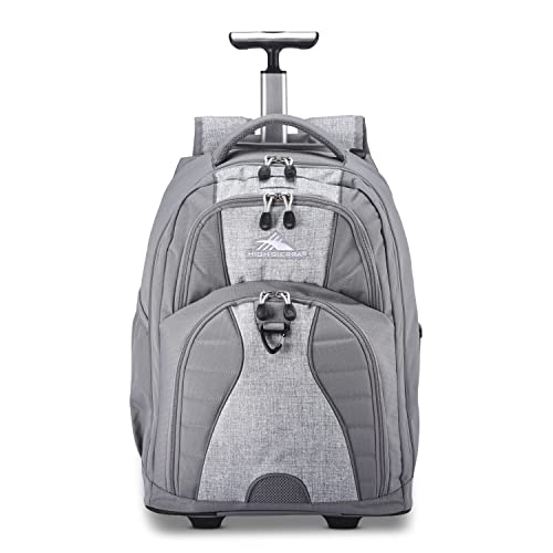 High Sierra Freewheel Wheeled Laptop Backpack, Silver Heather, 20.5 x 13.5 x 8-Inch