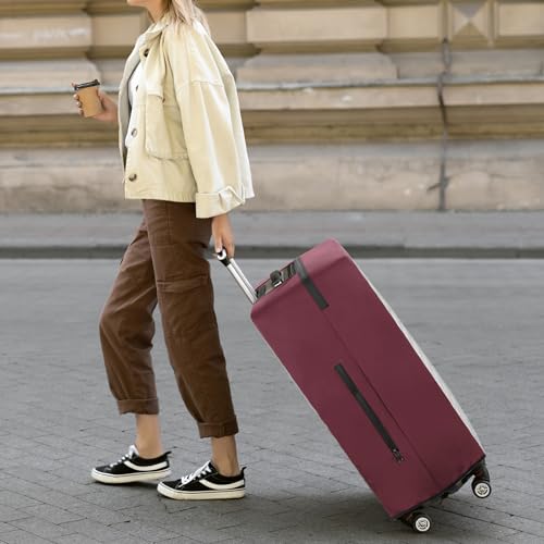 Linpr Transparent PVC Suitcase Cover, No Disassembly Required Clear Luggage Cover, Waterproof Travel Wrap Luggage Protectors (34, Red)