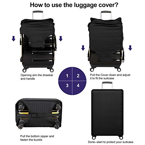 7-Mi Travel Luggage Protector Suitcase Cover 22"-24" Suitcase Dust Cover Size M