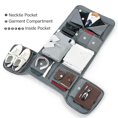 Hanke Carry on Garment Bags for Travel,Convertible Duffle Bag Luggage Bag Weekend Bag with Shoe Compartment,2 in 1 Hanging Suitcase Suit Bag for Men Women,Black