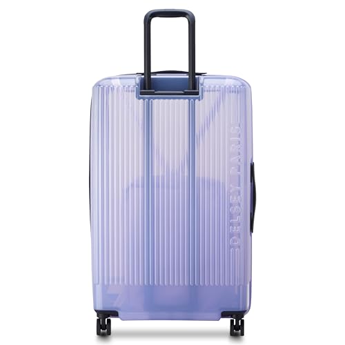 florence by mills Gotta Glow Hardside Expandable Luggage with Spinner Wheels, Translucent See-Thru Purple, Checked-Large 29 Inch