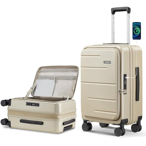 cllson Carry on Luggage Expandable Travel Luggage Top Opening Suitcase with TSA Lock and Usb Built in,Lightweight Rolling Suitcases with Spinner Wheels,PC Hard Shell SuitcasesFathers Day Gift for Dad