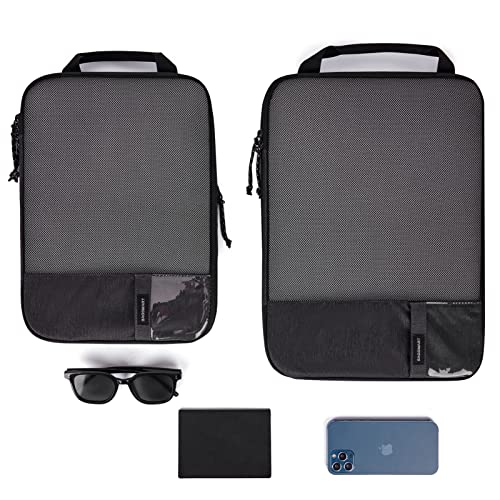 BAGSMART 2 Set Compression Packing Cubes for Travel, Lightweight Luggage Organizer Bags, Durable Space Saver Bags Travel Essentials