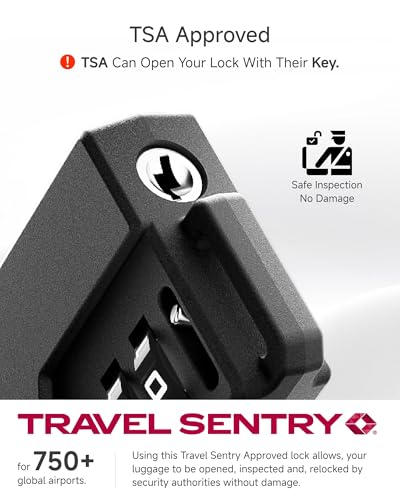 LUGGEX TSA Locks for Luggage, Suitcase Locks TSA Approved, Luggage Locks, Gift Box, Ease of Use & Durable(Silver Cable,4 Pack)