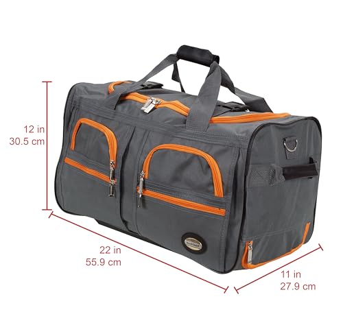 Rockland 22" Polyester Rolling Duffel Bag, Charcoal