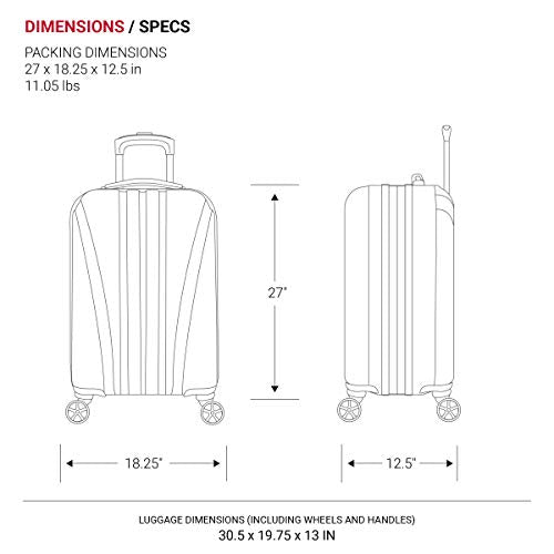 SwissGear 7585 Hardside Expandable Luggage with Spinner Wheels, Black, Checked-Medium 23-Inch