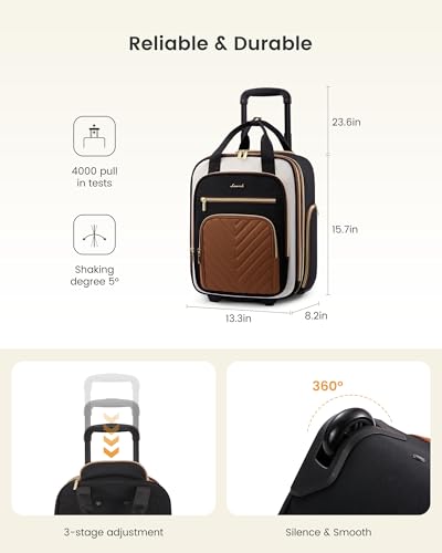 LOVEVOOK Underseat Carry On Luggage with Wheels, Lightweight Stylish Under Seat Luggage, Soft Sided Small Personal Item Suitcase for Travel