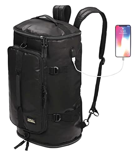 Harley-Davidson Water-Resistant Travel Hybrid Duffel Bag/Backpack - Black