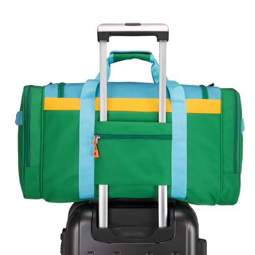 HawLander Large Kids Duffle Bag for Travel, Overnight, or Weekender, 22" inch (Green Yellow)