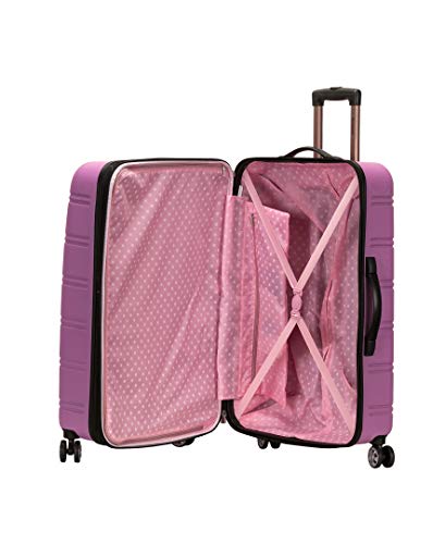 Rockland Melbourne Hardside 2 Piece Expandable Spinner Wheel Luggage Set, (20"/28"), Pink