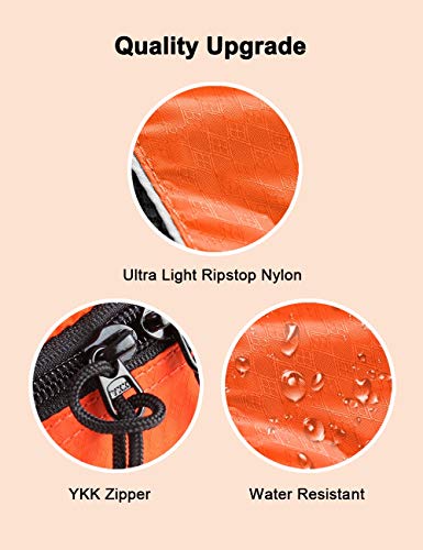 GOX Premium 5-Piece Packing Cubes Set for Travel, Lightweight Durable Luggage Organizer Bags with Double Zipper Mesh Top, 1 Large 2 Medium 2 Small, Nylon, Space-Saving Suitcase Storage (Orange)