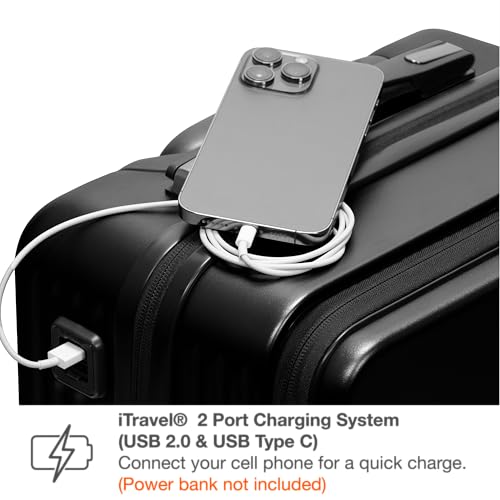 Traveler's Choice Mykel Dual Opening Polycarbonate Hardside Suitcase with Sleeve and Ergonomic Handle