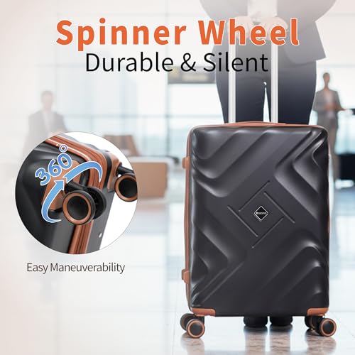 Rosamo 10 piece Luggage Set Expandable Suitcase 22x14x9 Airline Approved Carry on, ABS Hard Case Suitcases with Spinner Wheels,TSA Lock
