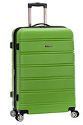 Rockland Melbourne Hardside Expandable Spinner Wheel Luggage, Checked Large 28", Green