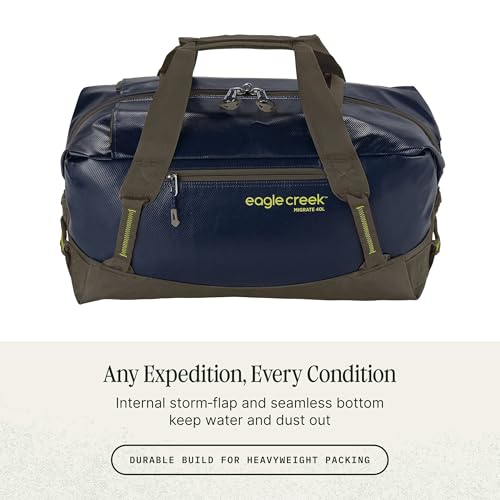 Eagle Creek Migrate 40L Duffel Bag Lightweight, Durable Travel Duffel Weather-Resistant Fabric Comfortable Shoulder Straps - Rush Blue