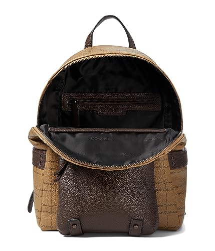 Calvin Klein Maya Backpack - Bags for Women - One Slip Pocket - Exterior Back Pocket - Polyester Lining Khaki/Brown/Java One Size One Size