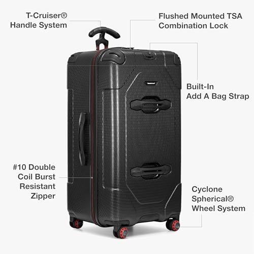 Traveler's Choice Maxporter II Polycarbonate Hardside Trunk with Spinner Wheels, Black, 31-Inch Large Trunk