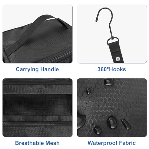 Olosar Suitcase Organizer, Travel Luggage Organizer Portable Hanging Travel Shelves Collapsible Hanging Packing Cubes for Carry on Suitcase, Black