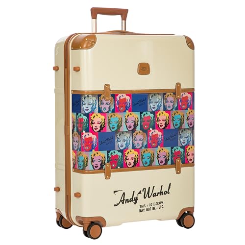 Bric's Andy Warhol Checked Luggage – Travel as Art Marilyn Print, Luxury Suitcase with Leather Trim, 360° Silent Wheels, Lightweight Hard Structure, 30 Inch, Multi-Color Marilyn Monroe
