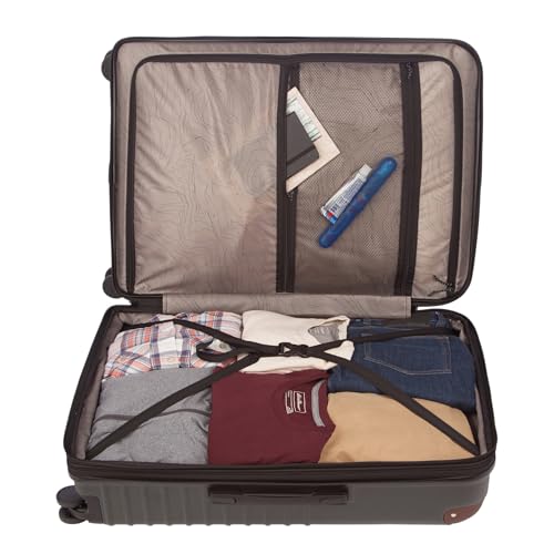 Eddie Bauer Strata Luggage | Hardside | Spinner Wheels | Expandable | Lightweight | Travel Essentials, Cinder, 30" (Check-In)