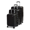 Amazon Basics 3-Piece Hardshell Luggage Set (21", 26", 30"), Scratch-Resistant Expandable Suitcases with Multi-directional Wheels and Telescoping Handle, Black