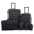 Travelers Club 6 Piece Orion Luggage and Travel Accessories Set, Black