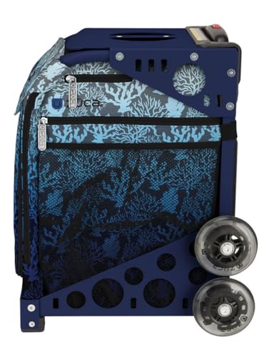 ZUCA Blue Reef Deep Sea Sport Insert Bag and Navy Blue Frame with Flashing Wheels