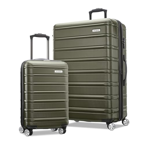 Samsonite Omni 2 Hardside 2 Piece Set - Includes Global Carry-On & Large Checked Suitcases - 360° Dual Spinner Wheels - Integrated TSA Lock & Expansion - Amazon Exclusive - Vita Olive