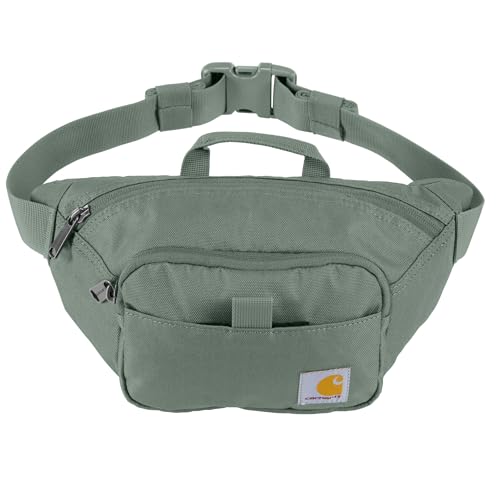 Carhartt Classic Adjustable Sling Bag, Durable, 600-Denier Water Resistant Hip Pack, Essential Waist Pack (Green Slate)