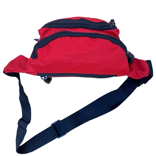 Kemp USA Lifeguard Fanny Pack Waist Hip Bag with GUARD Logo Red Water-Resistant Tactical Medical Storage Pouch for First Aid CPR Kit EMS Lifeguard Gear Organizer