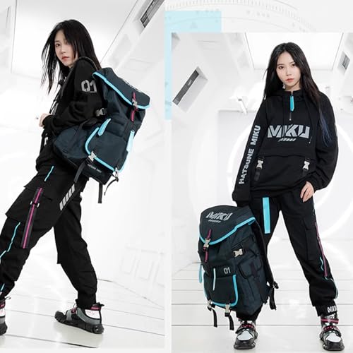 ZGTMSZ Anime Backpack Collaboration Series for Hatsune Miku, 22L Techwear Travel Backpack Daypack, Backpack for Women and Men