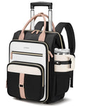 Ytonet Rolling Backpack for Women, 15.6 Inch Travel Backpack with Wheels, Stylish Rolling Laptop Bag with Passport Holder, Dual-Opening Design, Underseat Carry on Luggage for Work College Teacher