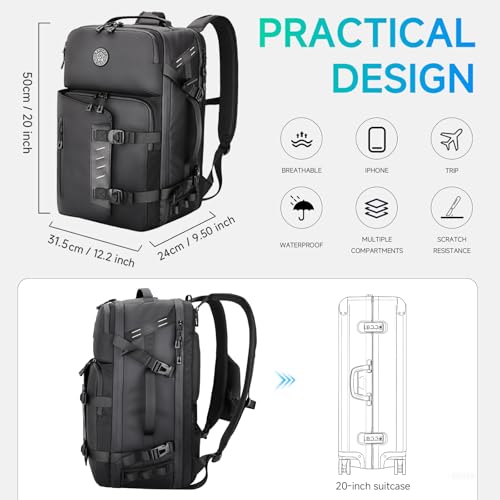 SWICKY 40L Travel Backpack for Men – TSA Friendly Carry-On, 17.3" Laptop Sleeve, Water-Resistant, Quick-Access Phone Pocket, Large Weekender for Travel & Commute