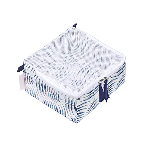 Ricardo Beverly Hills Indio Packing Cubes, Ultra-Lightweight with See-Through Mesh Lid, Pull-Tabs for Easy Zipping Access, Exclusive Stylish Botanical-Print Lining, Fern, 3-Piece Set