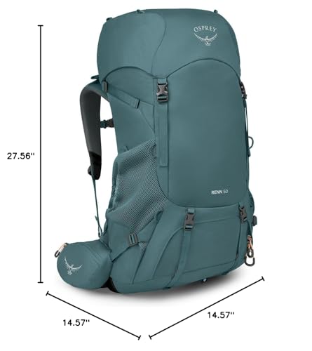 Osprey Renn 50L Women's Backpacking Backpack, Cascade Blue/Melon Orange