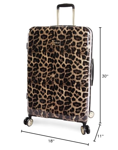 BEBE Luggage Adriana 29" Hardside Check In Spinner Suitcase, Leopard