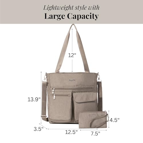 Baggallini Everywhere Tote - 12.5" x13.9” Tote Bag for Women - Lightweight Work Travel Carry On Bag