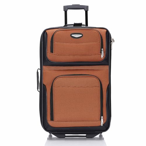 Travel Select Amsterdam Softside Expandable Luggage with Rolling Wheels, Orange, 25-Inch Medium