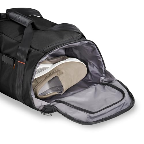 Briggs & Riley 27" Medium Upright Duffle - Checked Luggage for Travel, Suitcases with Wheels, Softside Rolling Bag for Men & Women, Self-Repairing Zipper - ZDX Collection, Black