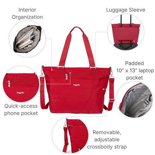 Baggallini Avenue Tote - 12x18 Laptop Tote Bag for Women - Lightweight Work Travel Carry On Bag