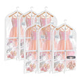 Univivi Clear PVC Dance Costume Bags (6 Pack) Garment Bag 40 Inch for Dance Competitions, with 4 Medium Clear Zipper Pockets and 1 Large Back Zippered Pocket [Upgraded Version] (40'' x 24'' 6 Pack)